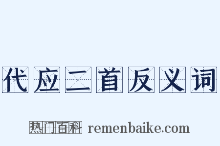 代应二首反义词是什么意思的图片